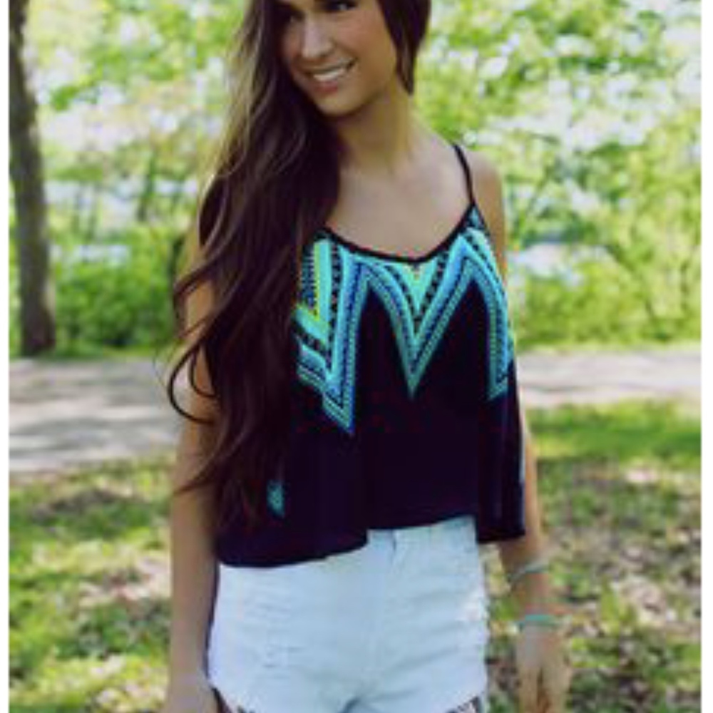 💚SALE -💚Navy Blue Crop Top by Lush